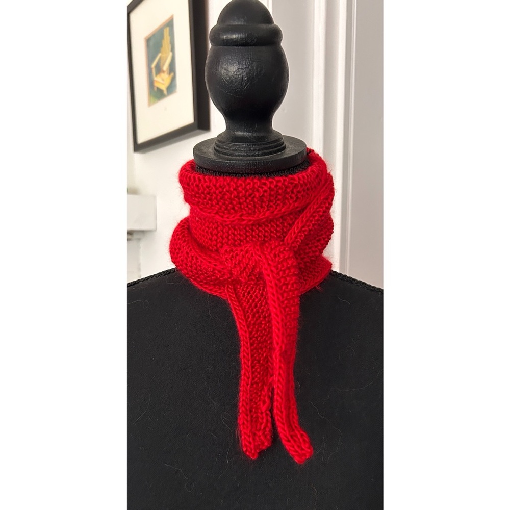 Brand New Merino Superwash Handmade Sophie Scarf in Red Size Lg.